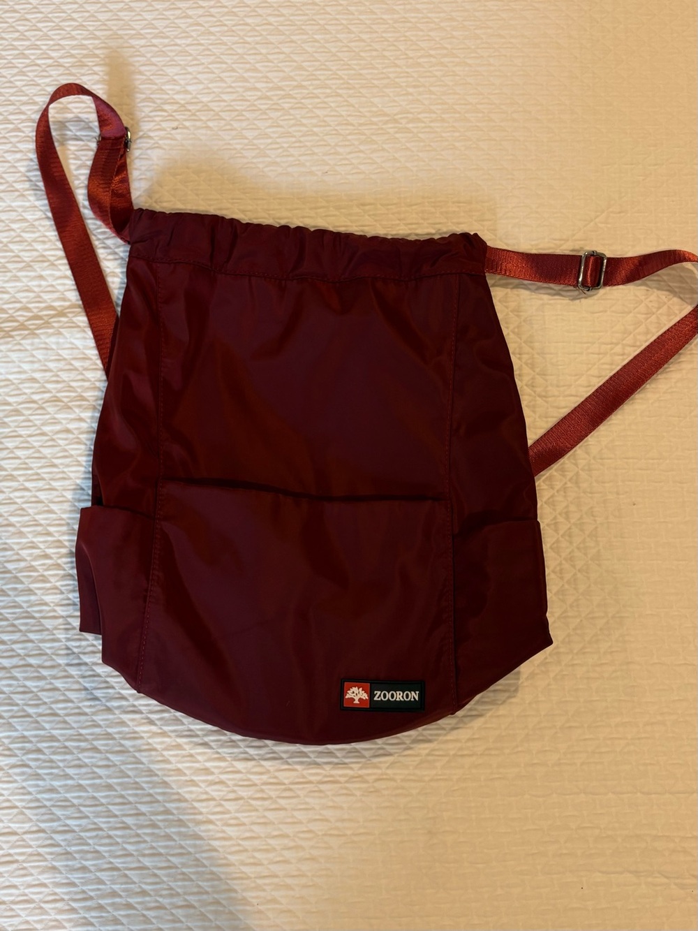 Zooron Maroon Drawstring Sling Backpack